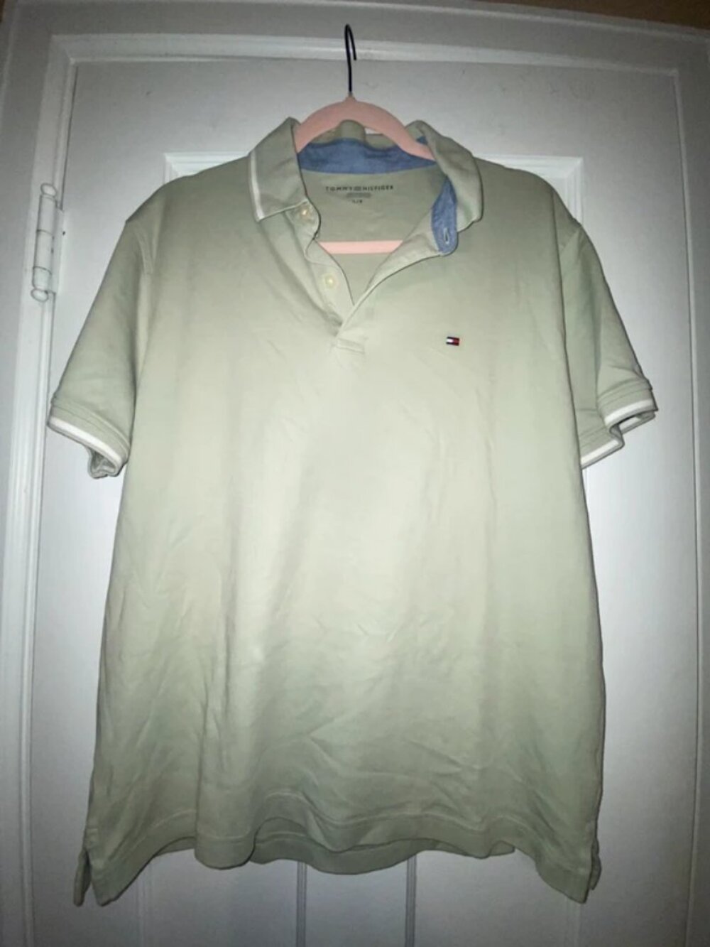 Womens size large Tommy Hilfiger light sage green polo